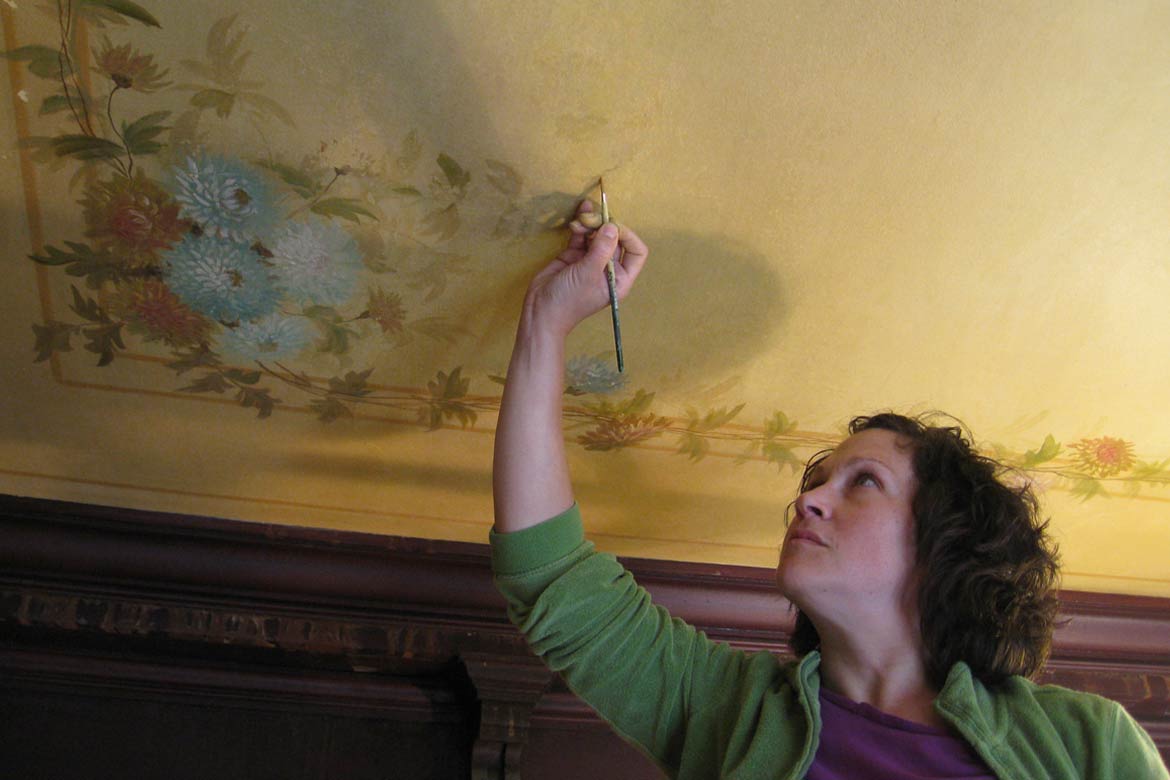 mccook mansion - interior ceiling restoration and conservation project - fine art architectural restoration