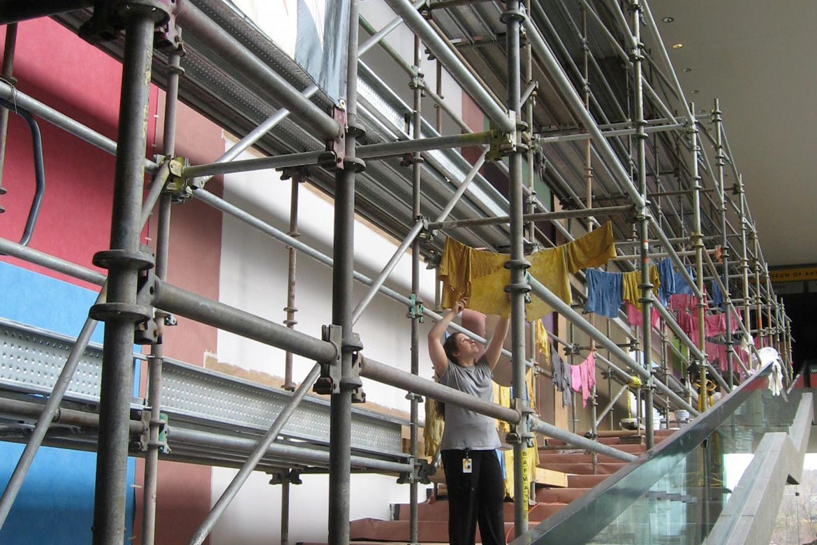 sol lewitt wall - drawing #450 - interior art restoration and conservation project - fine art architectural restoration