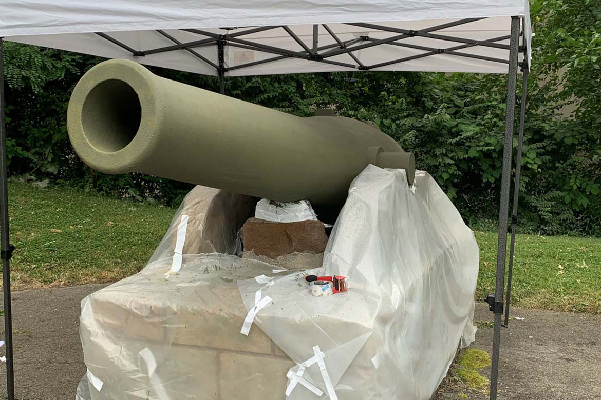 arsenal park - civil war canon - restoration and conservation project - fine art architectural restoration