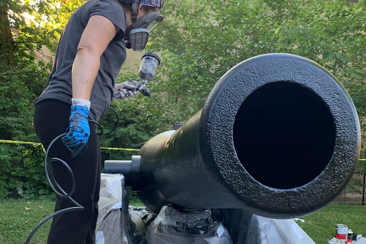 arsenal park - civil war canon - restoration and conservation project - fine art architectural restoration