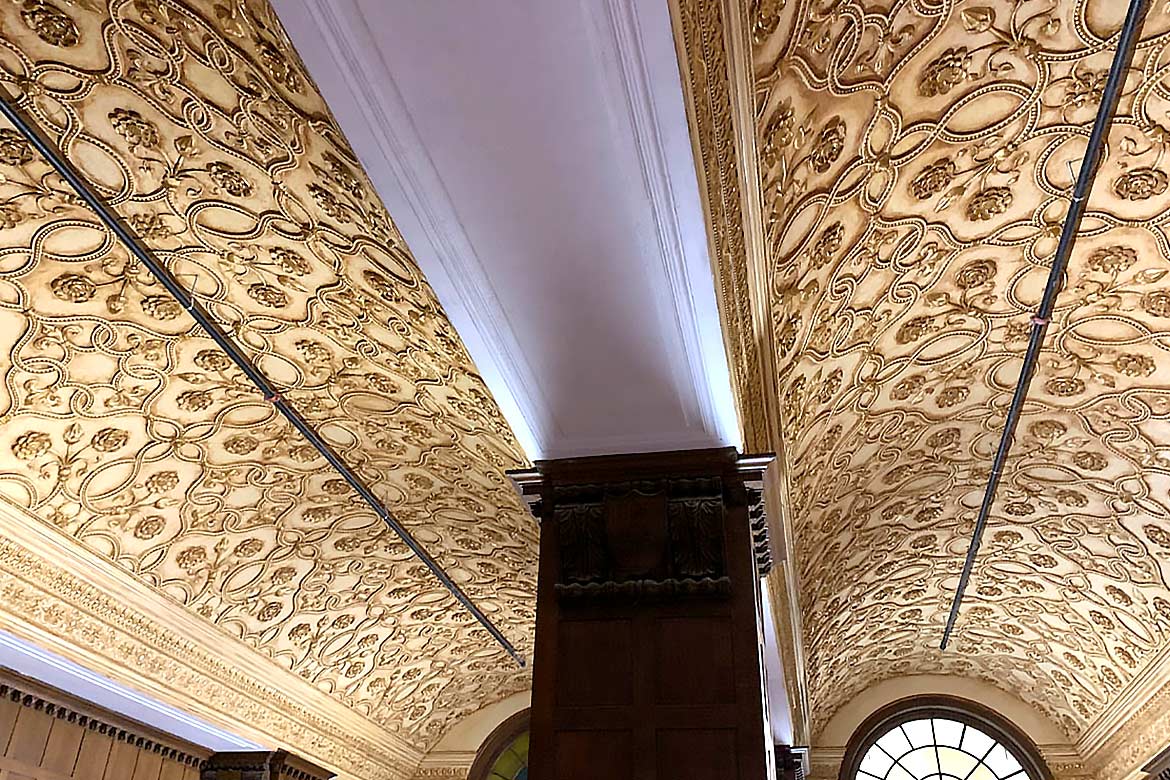 pittsburgh athletic association - grille room - interior restoration and conservation project - fine art architectural restoration