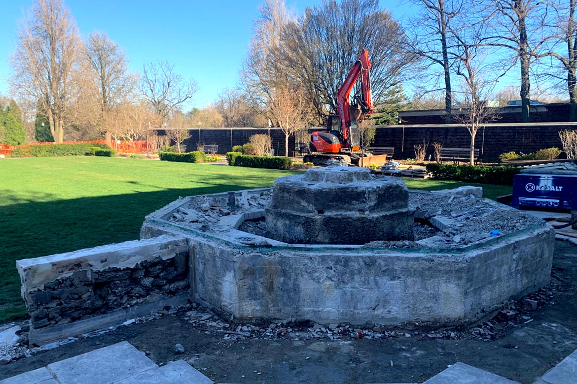 mellon park fountain - preservation and conservation project - fine art architectural restoration
