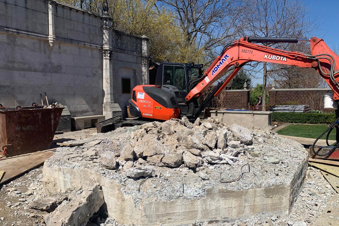 mellon park fountain - preservation and conservation project - fine art architectural restoration