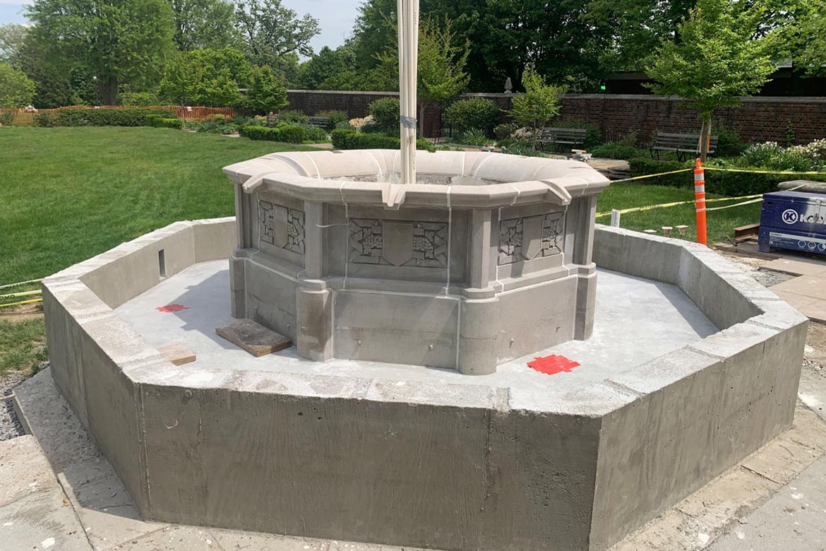 mellon park fountain - preservation and conservation project - fine art architectural restoration