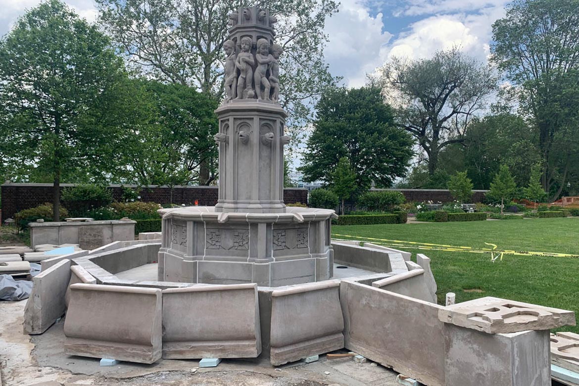 mellon park fountain - preservation and conservation project - fine art architectural restoration